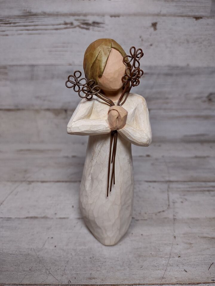 Primary image for Willow Tree Friendship Demdaco Figurine Woman with Bouquet of Wire Flowers 2004