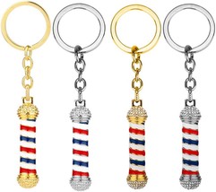 Galpada 4Pcs Barber Pole Keychains, Barber Shop Sign Keychains, Barber G... - £30.28 GBP