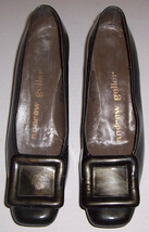 Vintage Andrew Geller Ladies Brown Patent Leather Shoe W/ Design SIZE 7.5 AAAA - £28.20 GBP