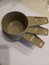 Tupperware Vintage Avocado Olive Green Retro 70&#39;s Measuring Cups Set 3 (762-764) - £9.47 GBP