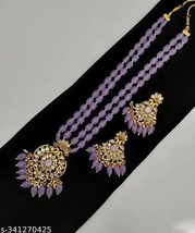 Indian Women Long Necklace Set Gold plated Designer Fashion Jewelry Wedding Gift - £22.32 GBP