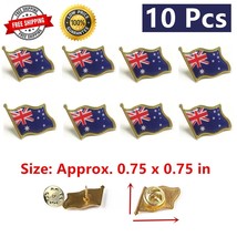 10 Pcs Australia AU Country National Flag Lapel Pin Badge Brooches Metal Emblems - £7.73 GBP