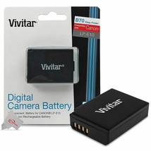 Vivitar LP E10 Rechargeable Replacement Battery for Canon EOS Rebel T7 T6 T5 - £18.17 GBP