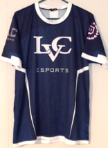 Akquire LVC esports shirt size L men blue short sleeve silky feel - £6.18 GBP