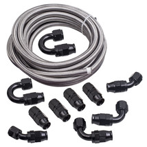 10AN 20FT AN-10 Stainless Steel PTFE Fuel Line 20FT Fitting Hose Kit  Ne... - £146.71 GBP