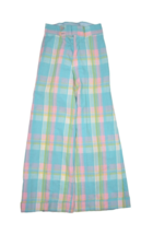 Vintage Flare Pants Womens 24 Plaid Bell Bottom Trousers Pastel Retro Wi... - £24.99 GBP