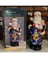 Vintage Hand Blown Mercury Glass 18” Santa with Wood Base In Original Bo... - $137.97 CAD