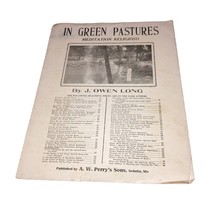 In Green Pastures Meditation Religiosity J. Owen Long Vintage Sheet Music - $127.82 MXN