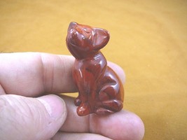 Y-DOG-CH-557) Red CHIHUAHUA Mexican gemstone dog figurine gem carving ch... - $14.01