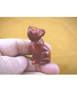 Y-DOG-CH-557) Red CHIHUAHUA Mexican gemstone dog figurine gem carving ch... - $14.01