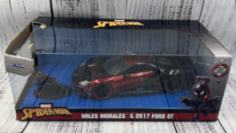 Jada Marvel Spider-Man 2017 Ford GT Car  1/24 w/ 2.75&quot; Miles Morales Die-Cast - £17.45 GBP