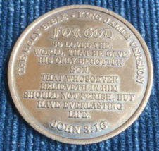 Vintage Holy Bible King James GRACE Coin Medal Token ~868A - £7.72 GBP