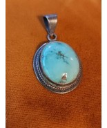 Beautiful 925 Sterling Silver and  Natural Turquoise Pendant Vintage - €73,29 EUR