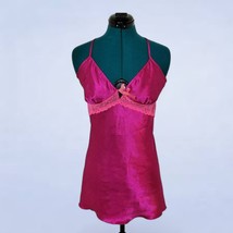 La Vie en Rose Pink Satin Lace Nightgown Babydoll Slip - Size Medium - £19.09 GBP