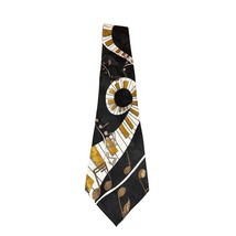 Florence Mens Tie Black White Gold with Piano Keys Music Teacher Novelty... - $11.99