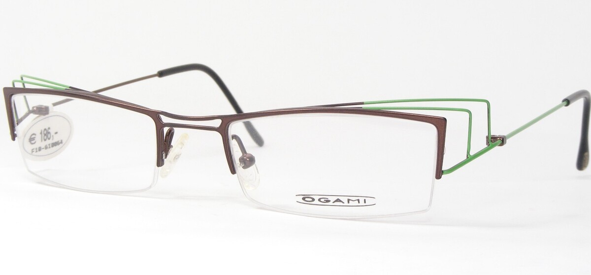 Vintage Ogami KURASHI 03 Brown / Grün Einzigartig Rare Brille 48 19 127mm - $115.50