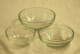 Anchor Hocking Clear Glass Mixing Nesting Bowls Set of 3 Kitchen Prep Pi... - $24.74
