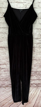 TOPSHOP  Jumpsuit Womens 12  Black Velvet Sleeveless Faux Wrap Elastic W... - £43.80 GBP