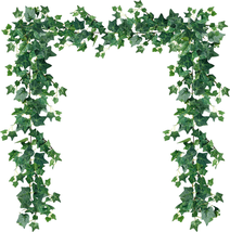 Artificial Ivy Vines Kit 3 Pcs 6.4Ft Odorless Silk Ivy Garland with Green Leaves - £21.67 GBP
