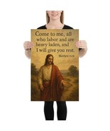 Matthew 11:28 Poster 20x30 – Come to Me All Who Are Weary – Bible Wall Art - $21.50