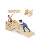 Wooden Climbing Toy Triangle Climber Set with Seesaw-Multicolor - Color:... - $2,417.50 MXN