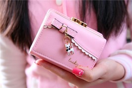 LIANBU Fashion ladies short wallet PU leather ladies wallet coin wallet cat pend - £45.38 GBP