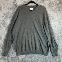 Linksoul Cashmere Blend Sweater Mens Large Dark Grey Cotton Grandpa Loose - £19.82 GBP