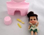 Vintage Little Kiddle PRETTY PRIDDLE Doll with Dressing Table Stool Brus... - £71.71 GBP
