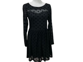 Sugarhill Boutique Black Polka Dot Dress Size M Evening Wear Light Sheer - £13.40 GBP