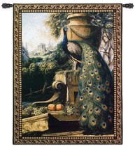 40x53 PEACOCK Paradise Landscape Grapes Tapestry Wall Hanging - £134.85 GBP