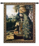 40x53 PEACOCK Paradise Landscape Grapes Tapestry Wall Hanging - £131.80 GBP