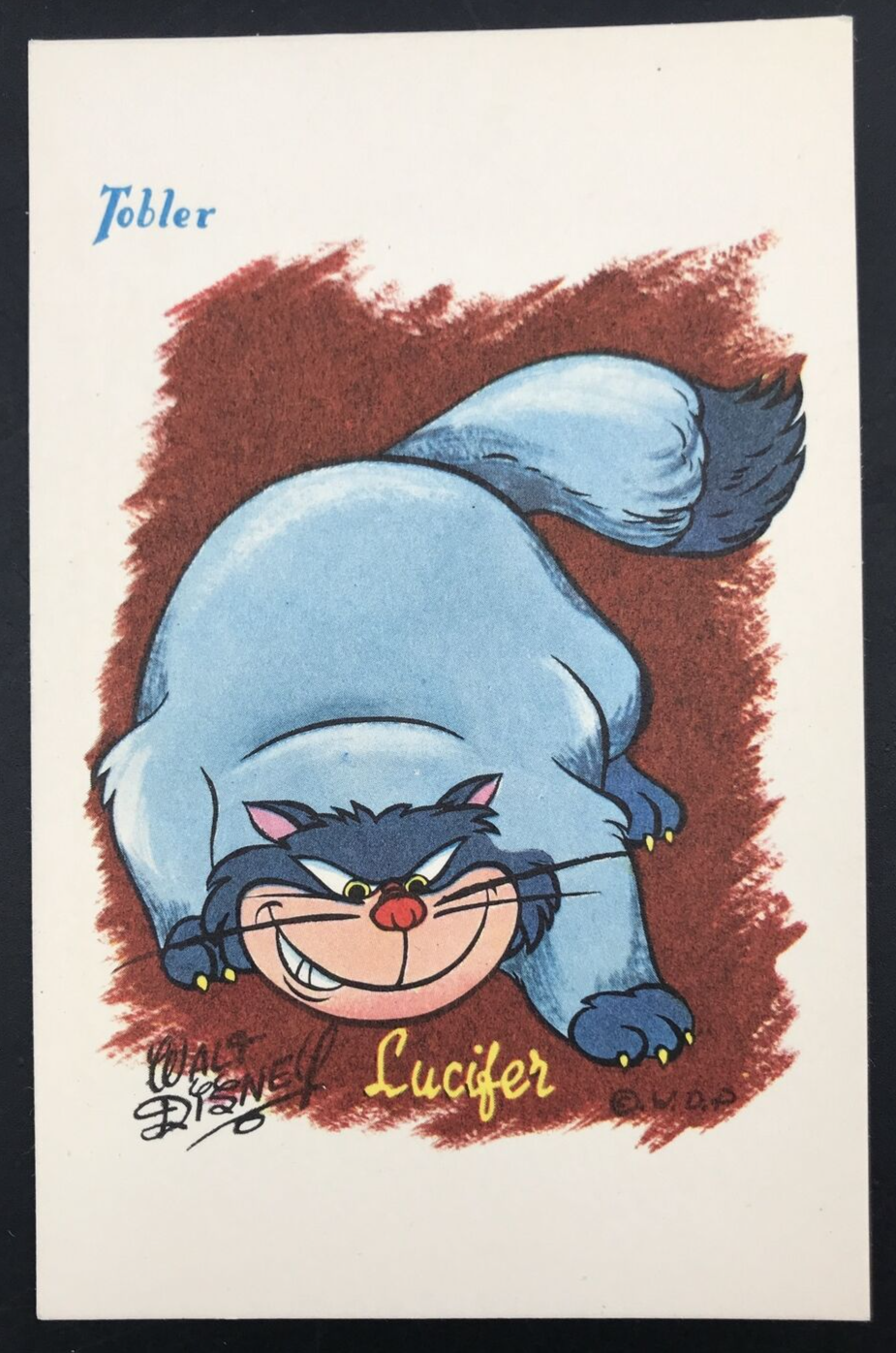 Primary image for Vintage 1950s Walt Disney Tobler Chocolates Lucifer Postcard Cinderella France