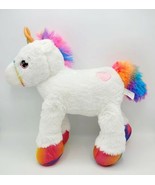 Inter-American Products 14&quot; White Unicorn Plush w/ Rainbow Mane, Tail &amp; ... - £14.86 GBP