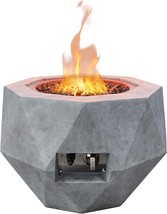 Kante 50,000 Btu Geometric Fire Pit Table With Tray Style Lid, 25&quot; D X 1... - $492.92