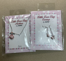 Ganz Little Love Bug Pink Ladybug Necklace 20 in w matching Earrings New on Card - £8.53 GBP