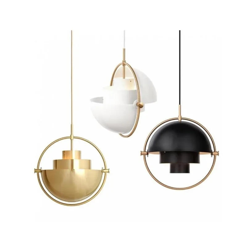 Danish Designer Led Pendant Light Gold Deformable Iron Hanging Lamp for ... - £86.86 GBP+