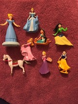 Lot Of Disney Princess Pvc Figures Toys Lot Cinderella Jasmine Rapunzel Mulan - £13.10 GBP