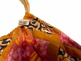 Vintage Large Handmade Vegan Bag Tote Pink Red Quilted 100% Cotton 24x17" image 8