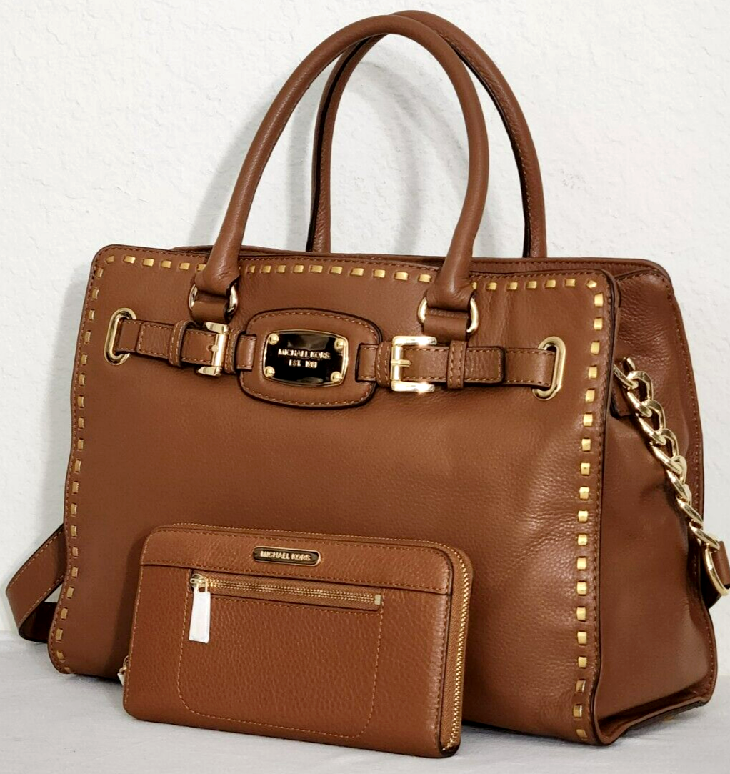 MICHAEL KORS HAMILTON LARGE LUGGAGE WHIPSTITCH TOTE BAG &amp;/OR WALLET SETNWT! - $94.99+