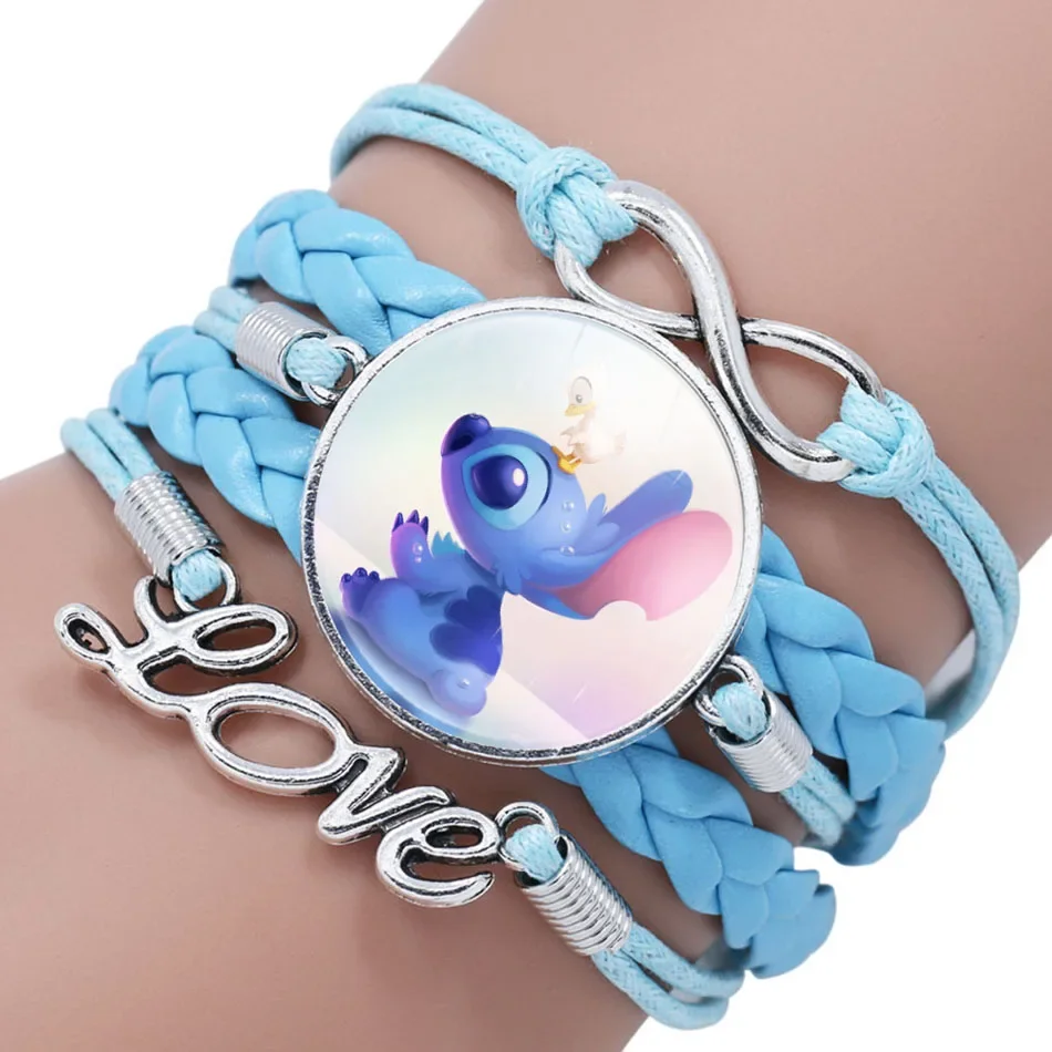 Anime Figures Toys Lilo Stitch Bracelet Kawaii Print Cute Wristand Child... - $4.42
