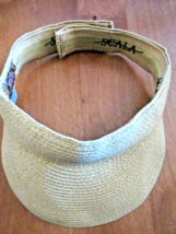 Scala V92 Visor Hat Toast Paper Polyester Straw One Size Hook Loop Close Womens - £15.54 GBP