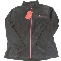 Camel Crown Womens Full Zip Polar Fleece Long Sleeve Jacket Black Pink Size Xxl - £15.87 GBP