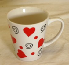 Valentine&#39;s Red Hearts Coffee Mug Hot Chocolate Cup - £10.08 GBP
