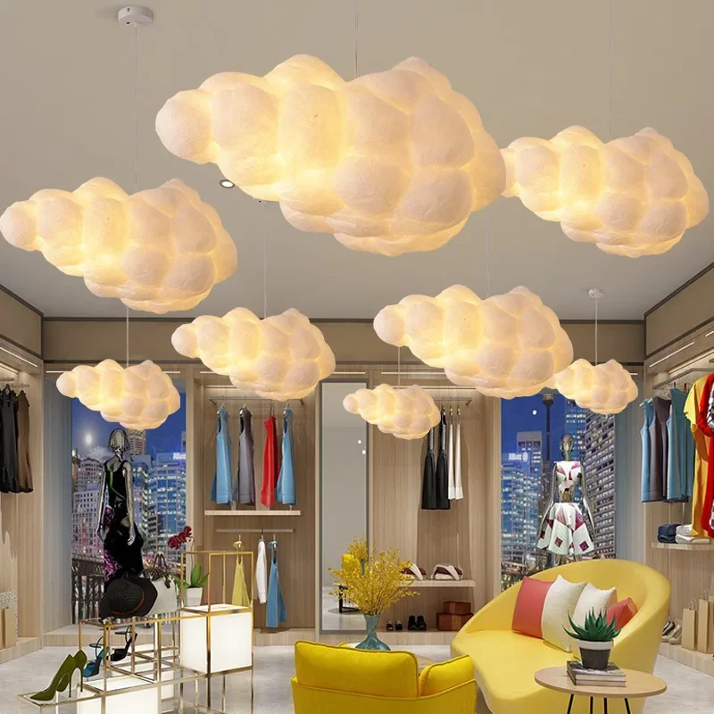 Ier bedroom decorative chandelier cotton led lights pendant light lamps for living room thumb200