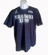 NFL SEATTLE SEAHAWKS SUPER BOWL XLVIII Short Sleeve T-Shirt Blue XL - $7.91