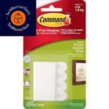 Command 17202ES Small Picture Hanging, 4 Pairs, White, Strips 4 White  - £12.53 GBP