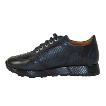 Men's GENIO Turkey Genuine Snake Leather Shoes 120197327 Dark Blue image 5