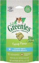 Greenies Feline Natural Dental Treats Catnip Flavor Freshens Cleans Teet... - £6.25 GBP