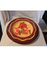 Colorful Ceramic Round Spicy Peppers! Platter by Tara Reed Certified Int... - £59.13 GBP