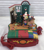 Vintage Music Box Christmas Telephone Santa Claus Workshop Phone Lights Tree - £23.64 GBP